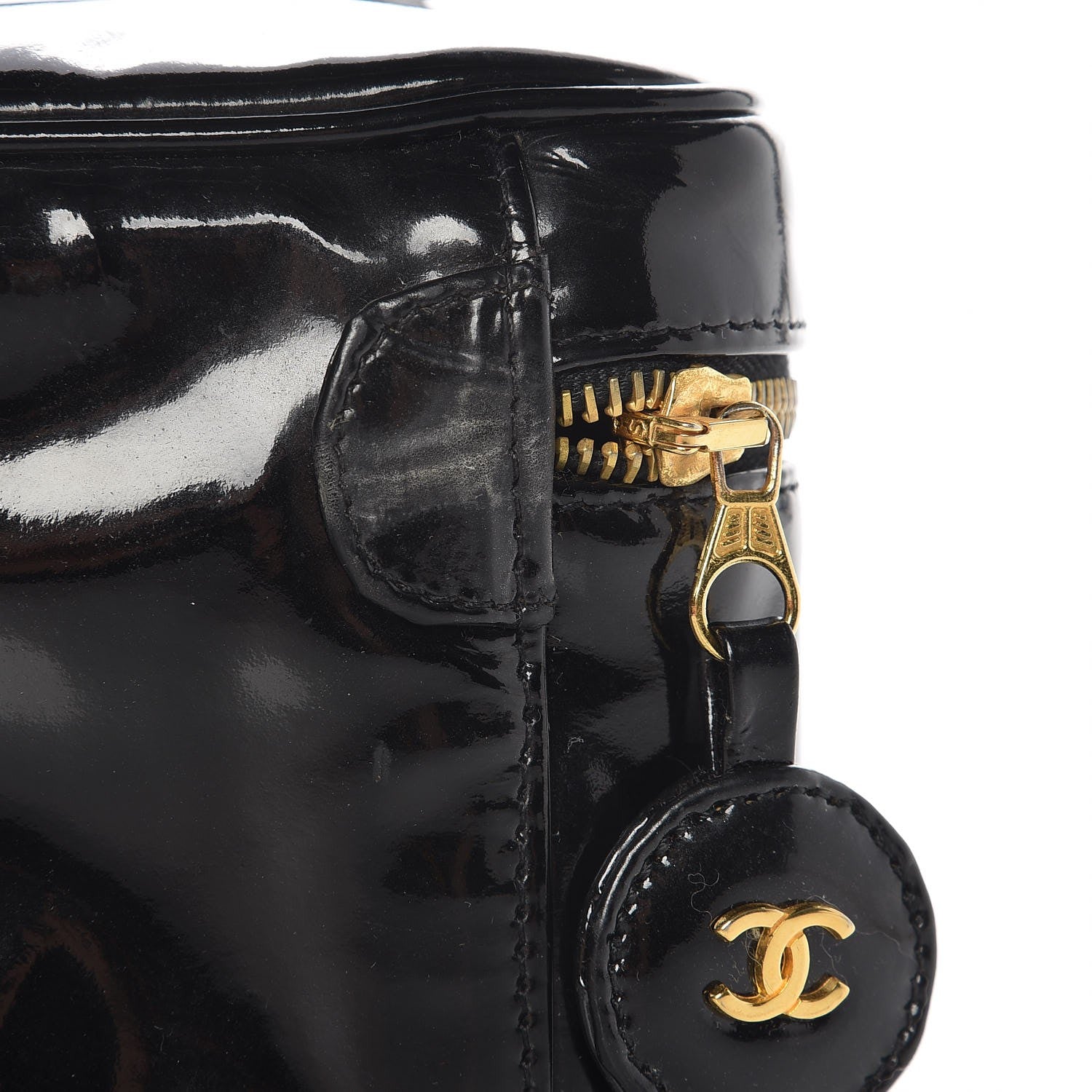 Chanel Patent Vanity Cosmetic Case Black 10 of 12