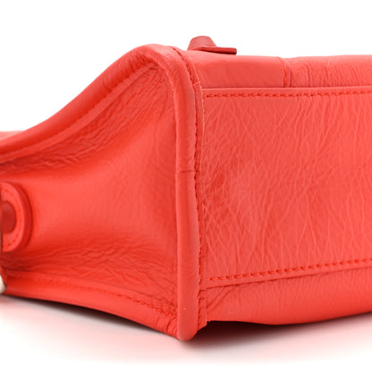 Balenciaga Matte Goatskin Rubber Covered Classic Hardware Mini City Rouge Coquelicot Rouge Braise 10 of 12