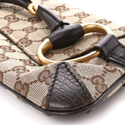 Gucci Monogram Horsebit Clutch Dark Brown 10 of 11