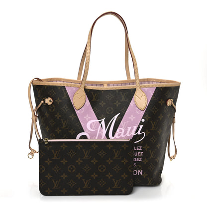 Louis Vuitton Monogram Maui V Neverfull MM Rose Ballerine 3 of 10
