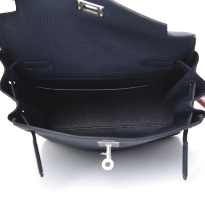 Hermes Taurillon Clemence Kelly Ado Backpack Bleu Nuit Rose D'ete Rouge H 4 of 8