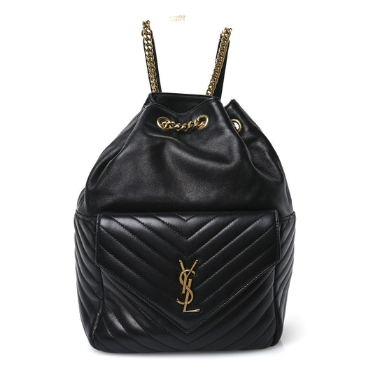 Lambskin Matelasse Monogram Joe Backpack Black