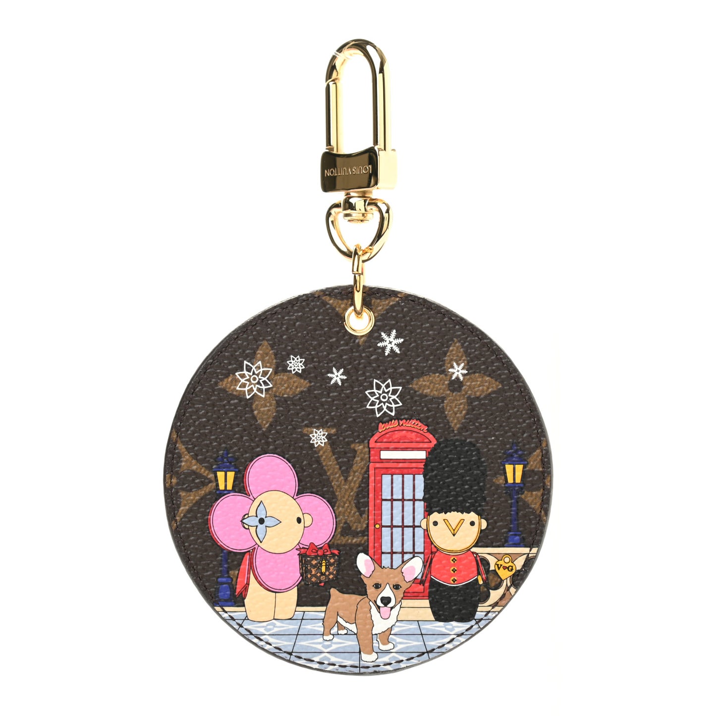 Monogram 2021 Christmas Animation London Bag Charm Key Ring Red
