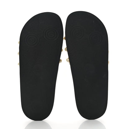 Gucci GG Supreme Monogram Pearls Slide Sandals 41 Beige 5 of 13