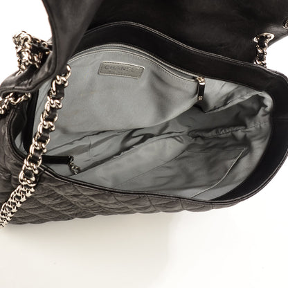 Chanel Crumpled Lambskin Chain Around Maxi Flap Bag Black 6 of 8