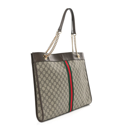 Gucci GG Supreme Monogram Large Rajah Chain Tote Beige New Acero 4 of 11