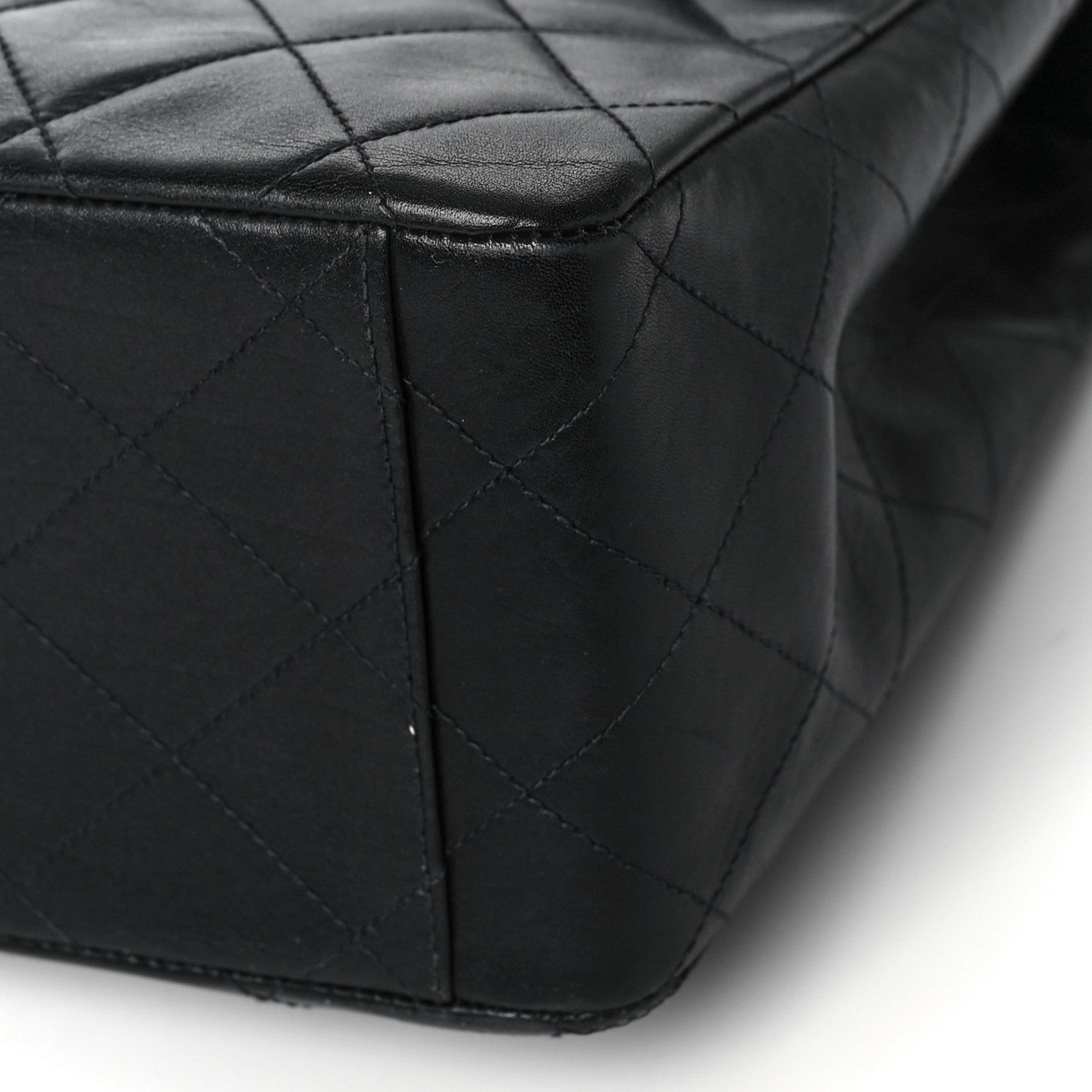 Chanel Lambskin Quilted XL Jumbo Single Flap Black 9 of 10