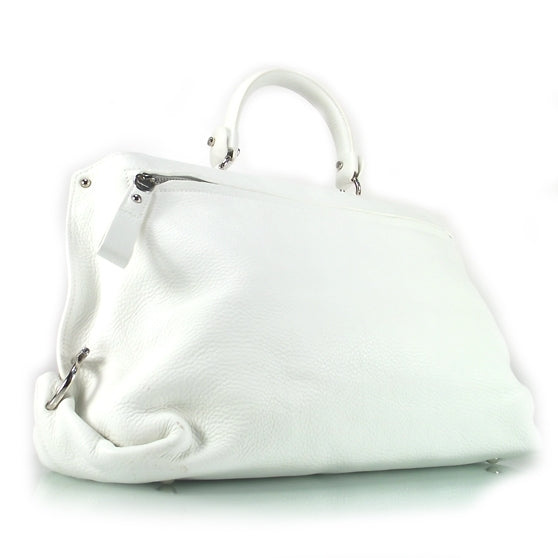 SALVATOREFERRAGAMOLeatherLargeSofiaWhite