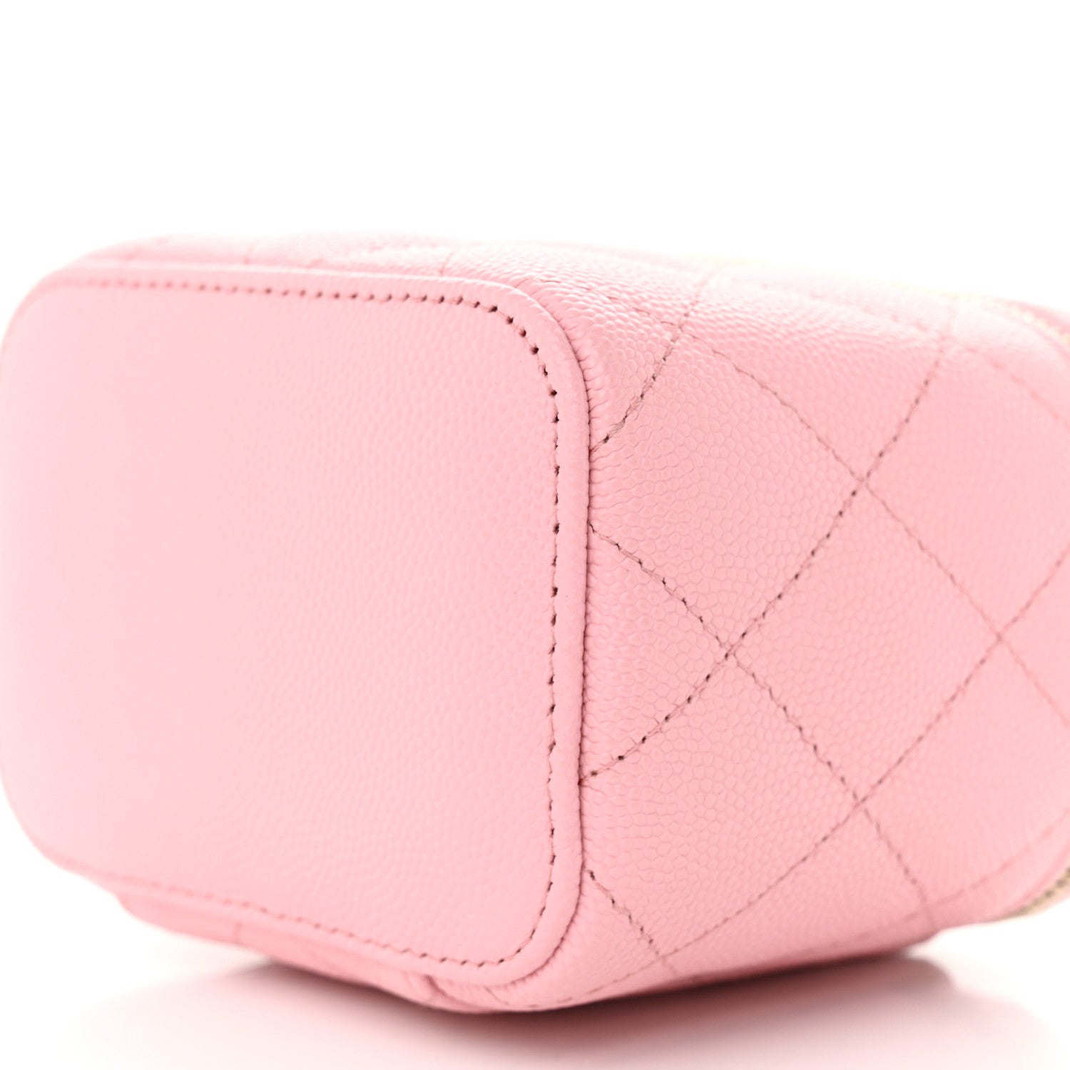 Chanel Caviar Quilted Mini Vanity Case With Chain Pink 10 of 10