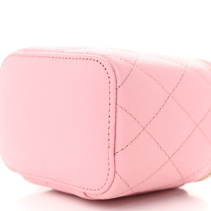 Chanel Caviar Quilted Mini Vanity Case With Chain Pink 10 of 10