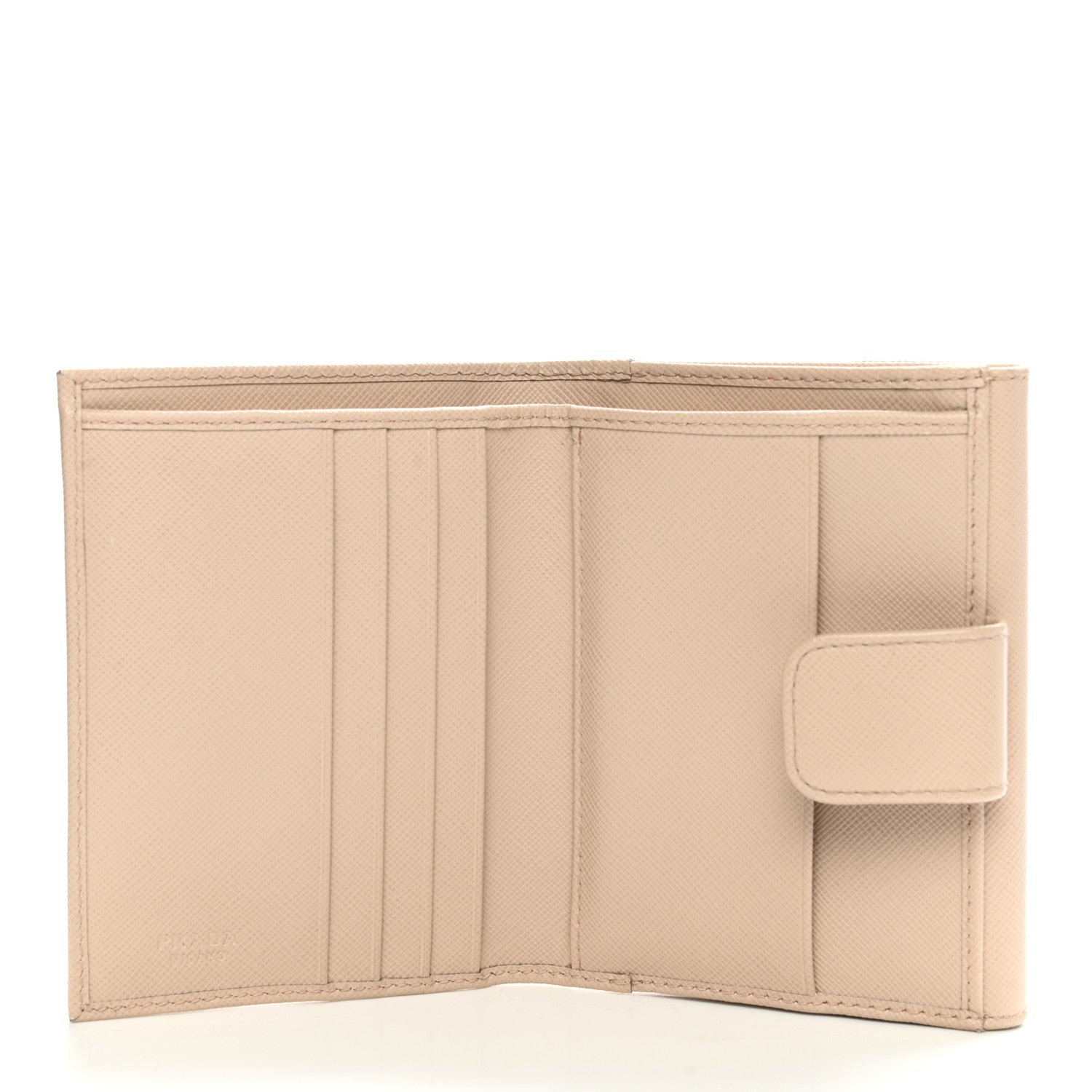 Prada Saffiano Compact Flap Wallet Cammeo 5 of 12