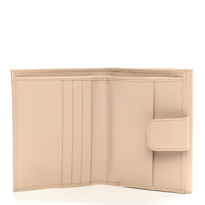 Prada Saffiano Compact Flap Wallet Cammeo 5 of 12
