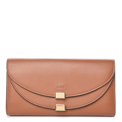 Chloe Calfskin Georgia Flap Wallet Caramel 1 of 7