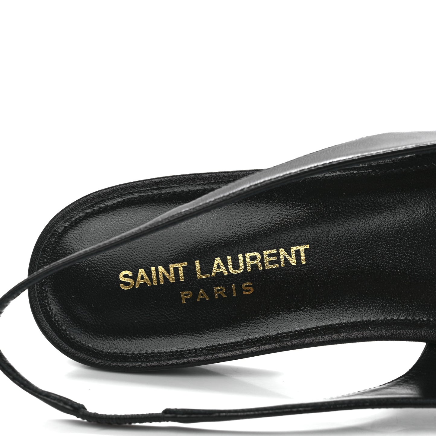 Patent Smooth Lambskin Anais Slingback Flats 38.5 Black