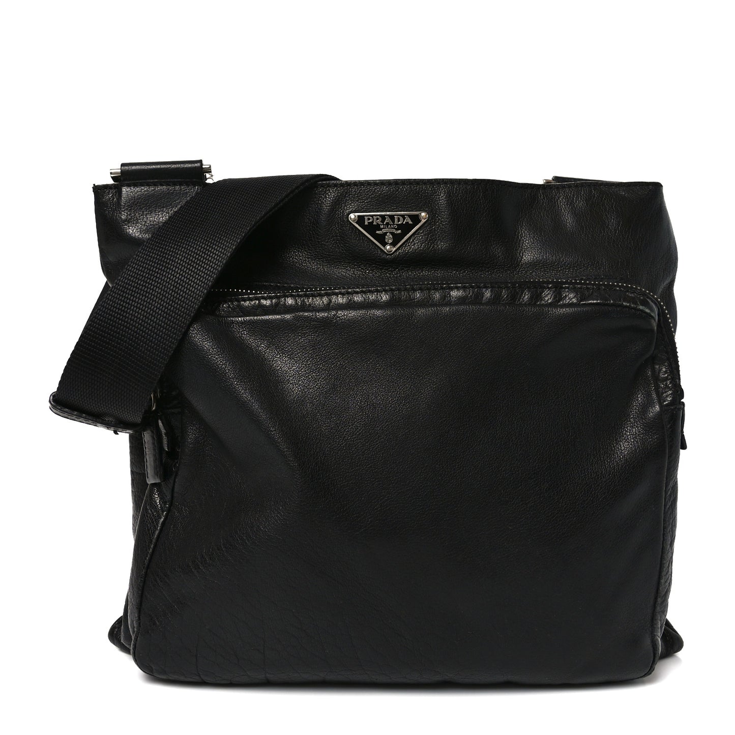 City Calf Messenger Bag Black