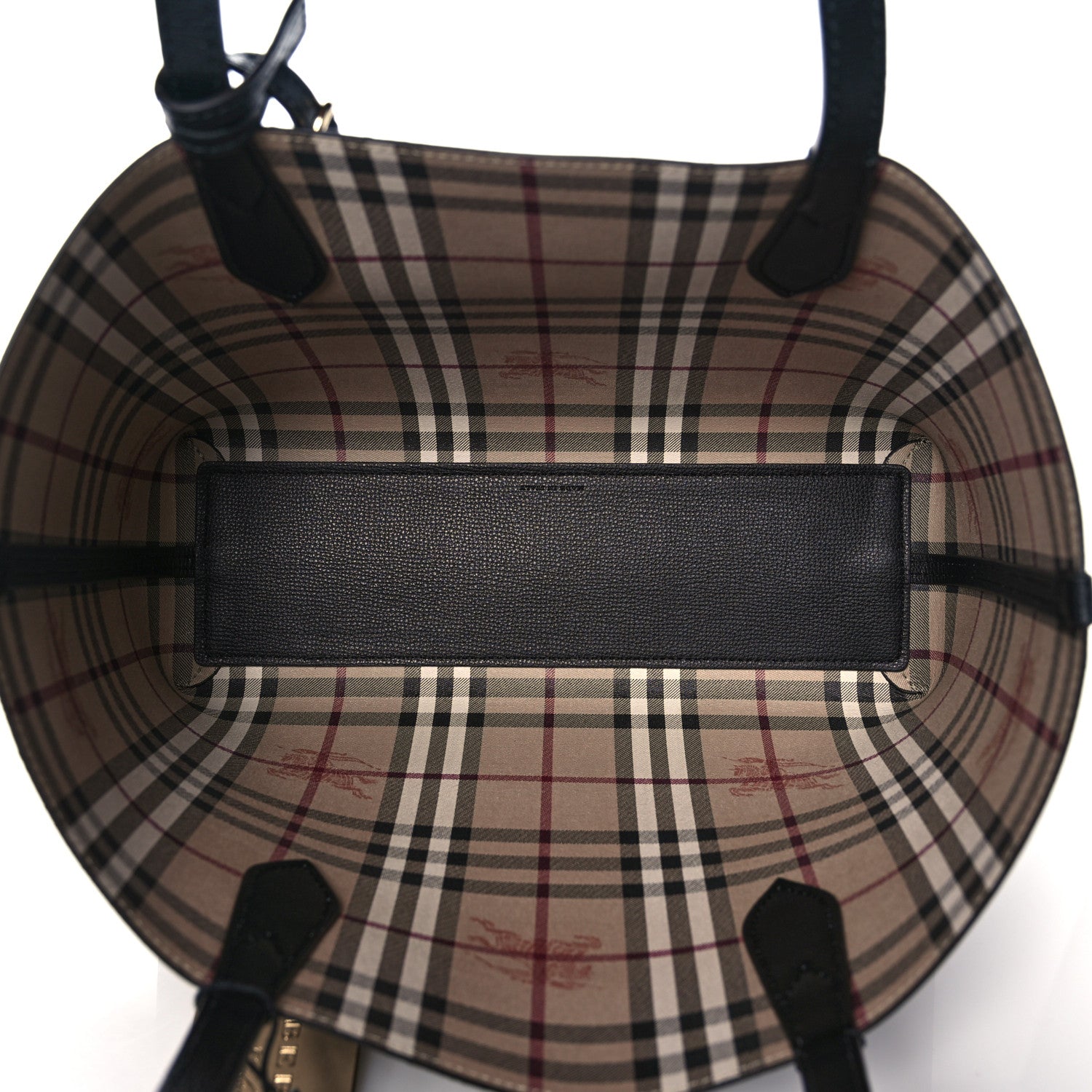 Burberry Grainy Calfskin Haymarket Check Medium Reversible Tote Black 7 of 13