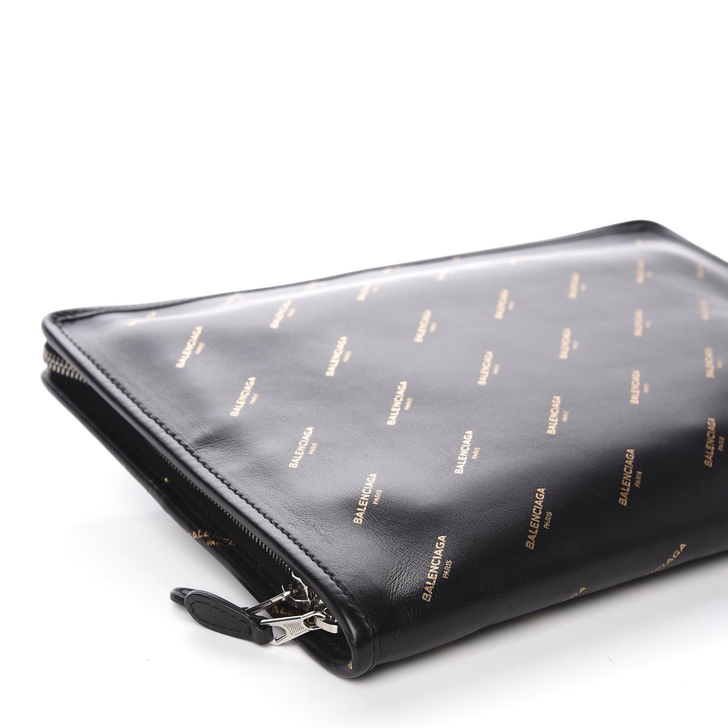 Balenciaga Agneau Allover Logo Pouch Black 7 of 9
