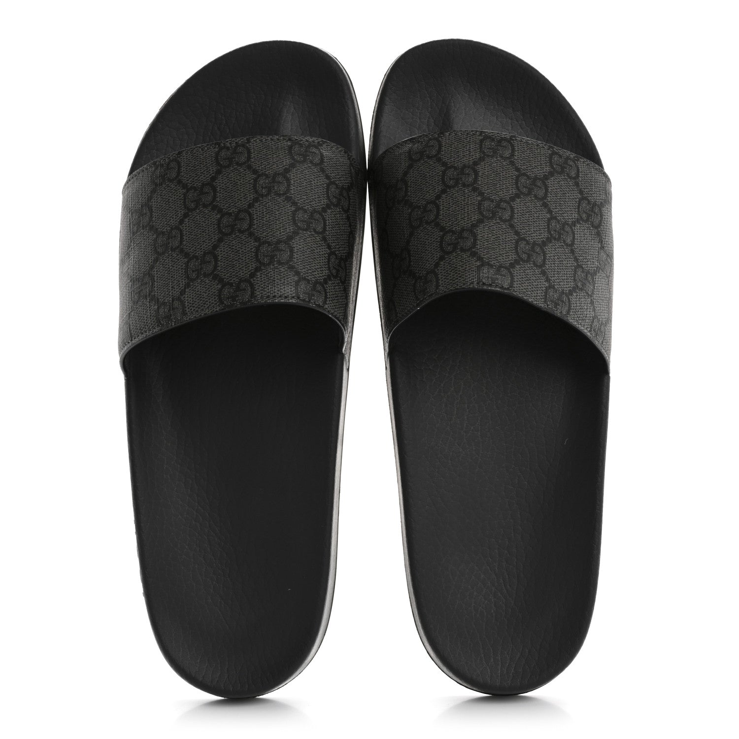 Gucci GG Supreme Monogram Mens Slide Sandals 9 Grey Black 2 of 9
