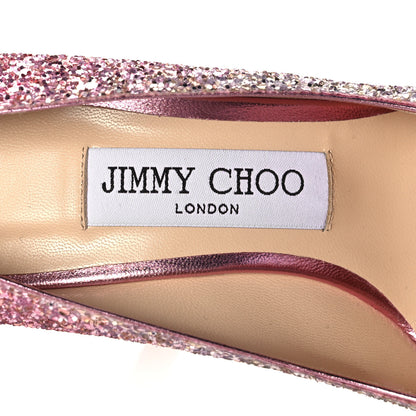 Jimmy Choo Coarse Glitter Degrade Romy 100 Pumps 35 Silver Pink 7 of 8
