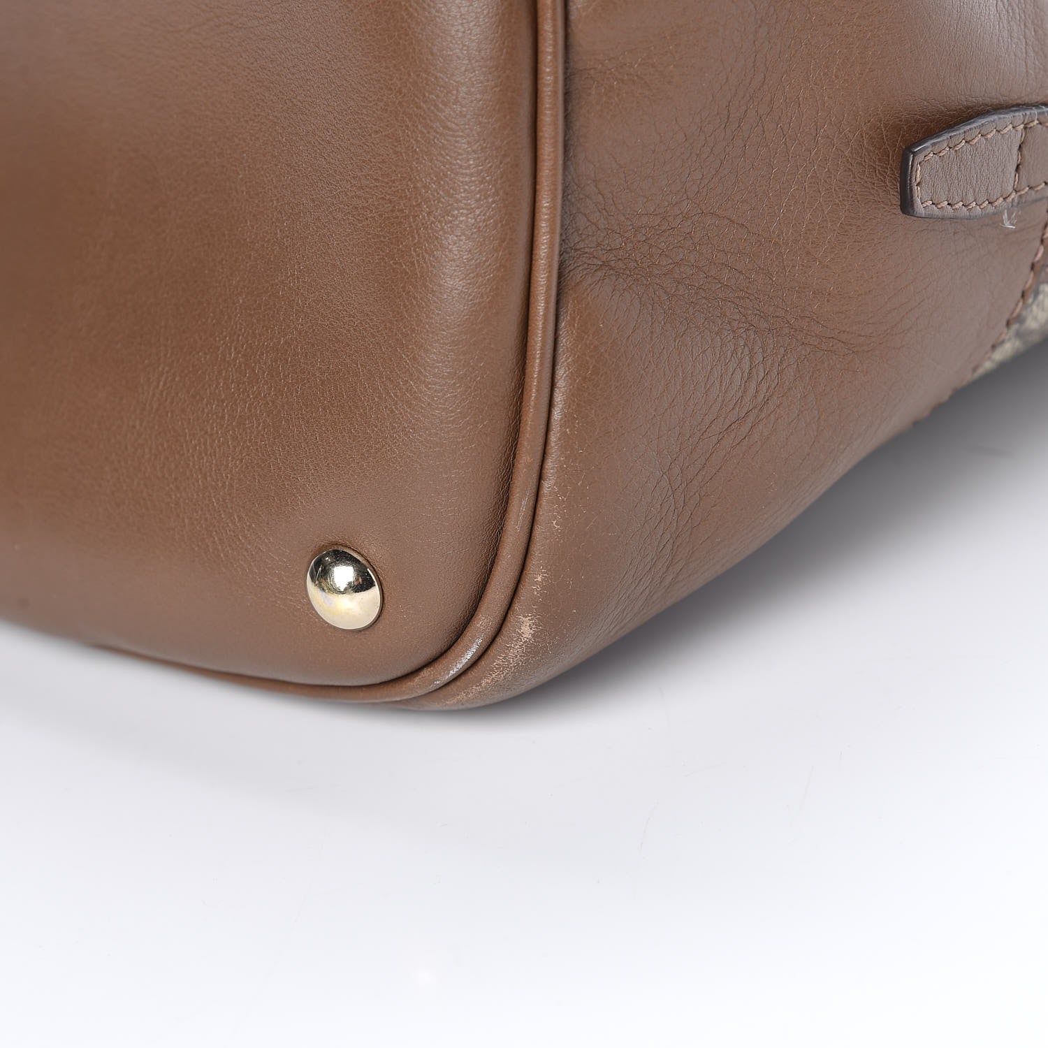 Gucci GG Supreme Monogram Margaux Calfskin Large Nice Top Handle Dome Bag Beige Ebony Acero 11 of 12