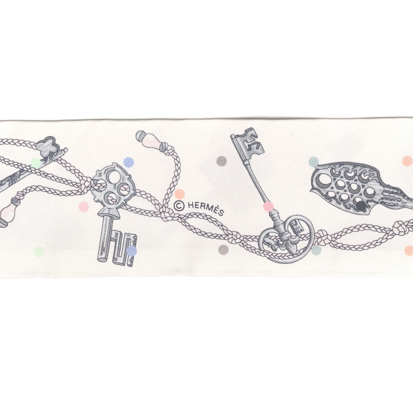 Silk Les Cles A Pois Twilly White Gris Acier