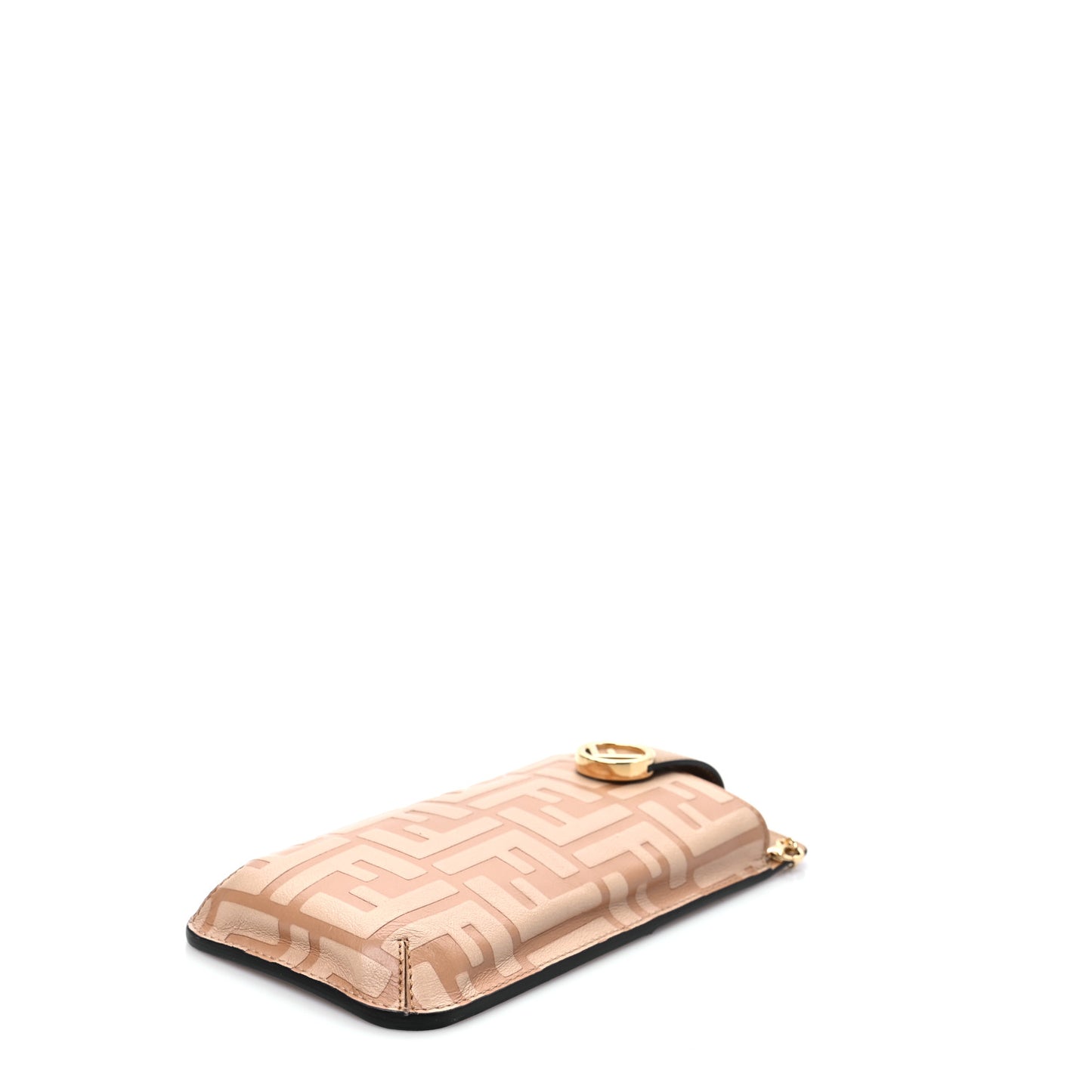 Vitello Termosport F is Fendi FF 1974 Embossed Phone Pouch Miele Scuro