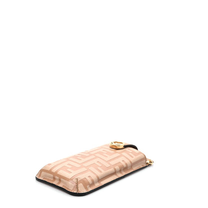 Fendi Vitello Termosport F is Fendi FF 1974 Embossed Phone Pouch Miele Scuro 6 of 6