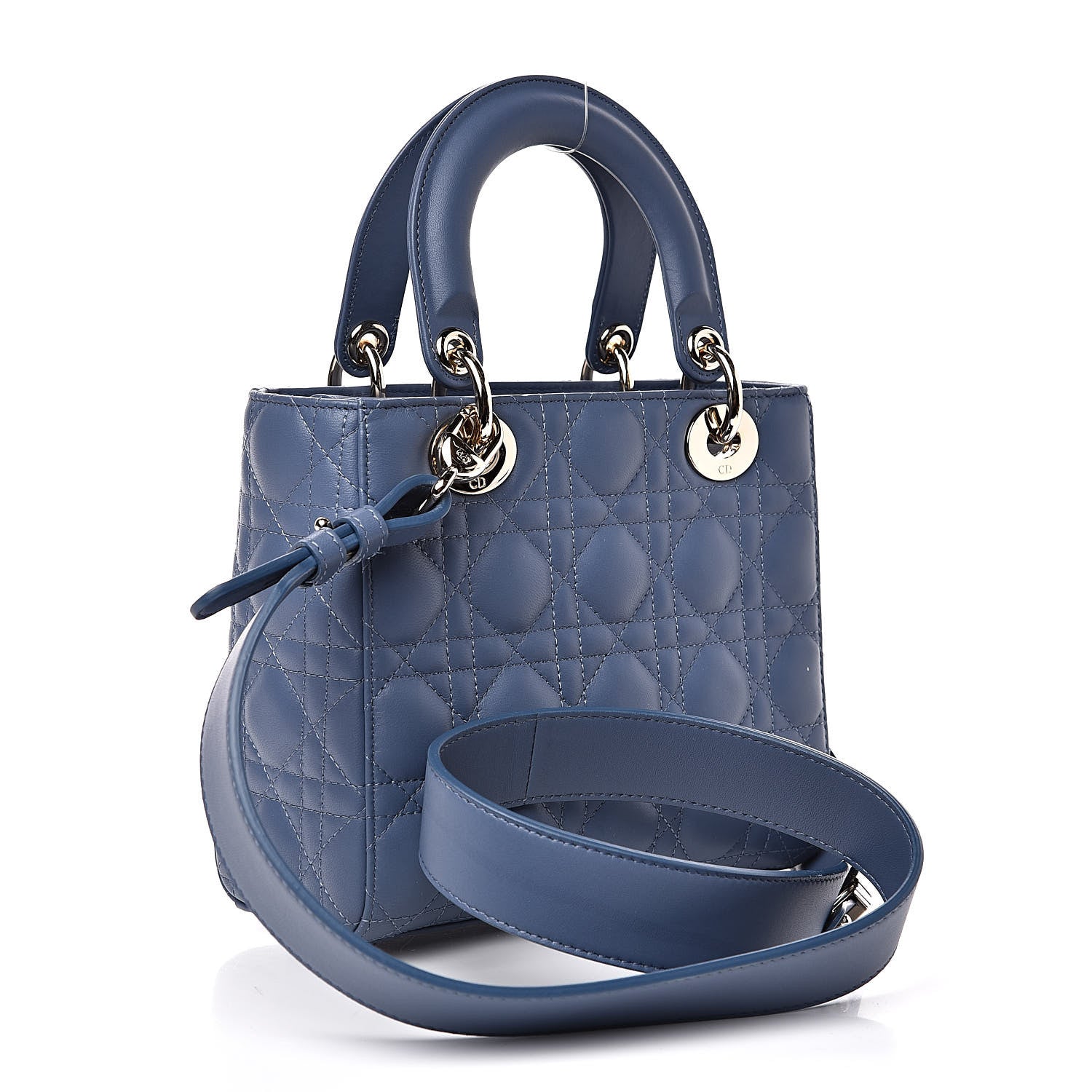 Christian Dior Lambskin Cannage Small My ABCDior Lady Dior Denim Blue 3 of 9