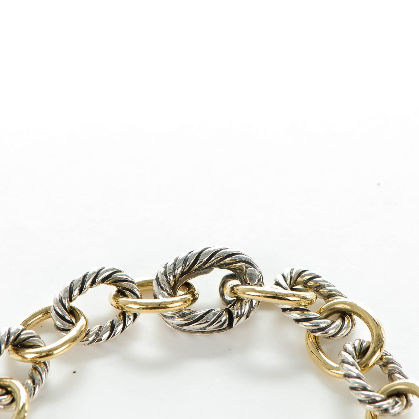 Sterling Silver 18K Yellow Gold 10mm Medium Oval Link Bracelet