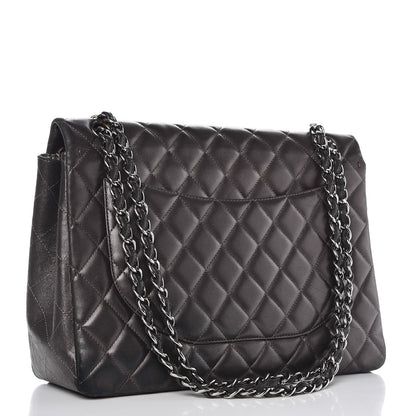 Chanel Lambskin Quilted Maxi Single Flap Grey 4 of 18
