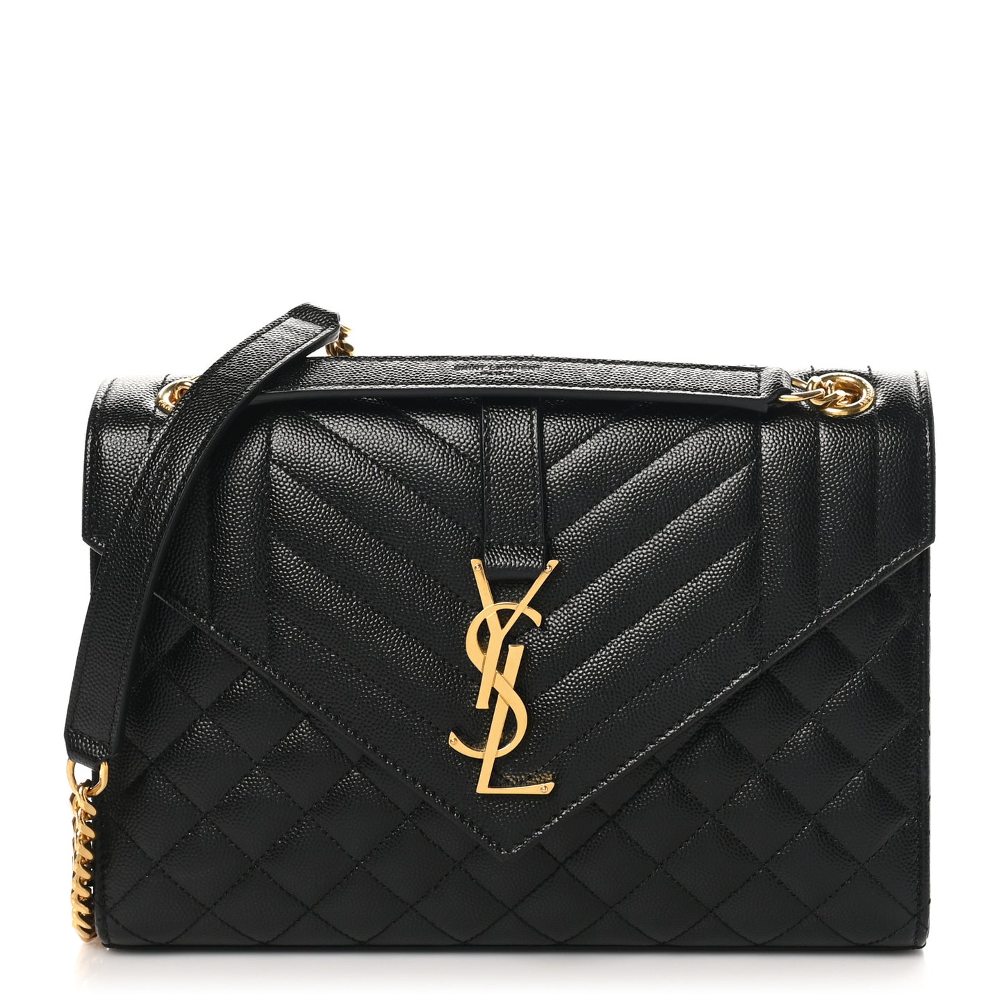 Grain De Poudre Textured Mixed Matelasse Triquilt Medium Monogram Satchel Black