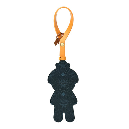 MCM X Eddie Kang Visetos Calfskin Crystal Embellished Bear Key Ring Multicolor 3 of 5