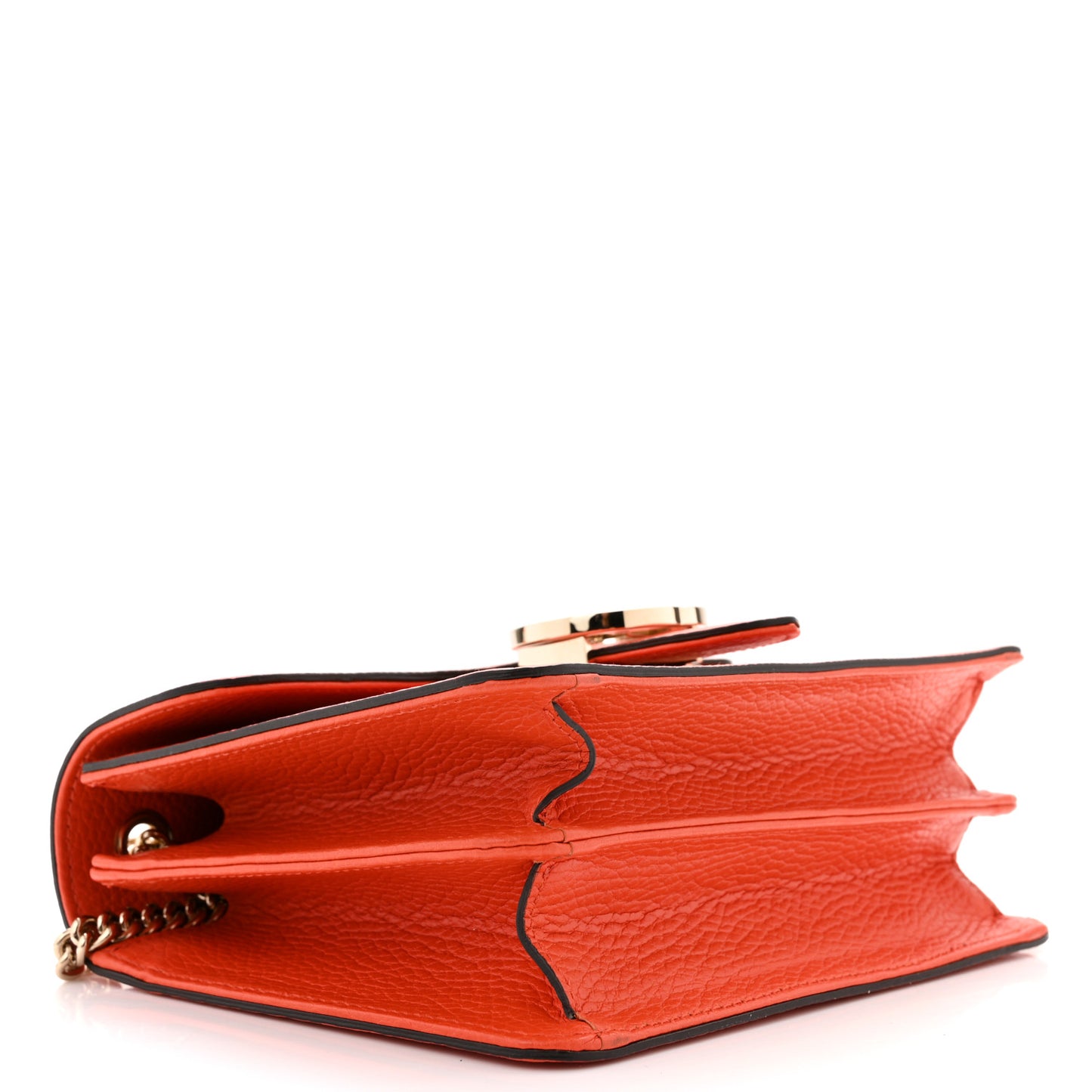 Dollar Calfskin Small Interlocking G Shoulder Bag Sun Orange