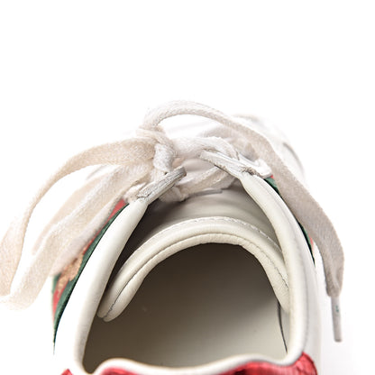Gucci Calfskin Ayers Bee Embroidered Womens Ace Sneakers 36 White Green 18 of 21