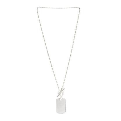 Gucci Sterling Silver Crest Dog Tag Toggle Necklace 3 of 4