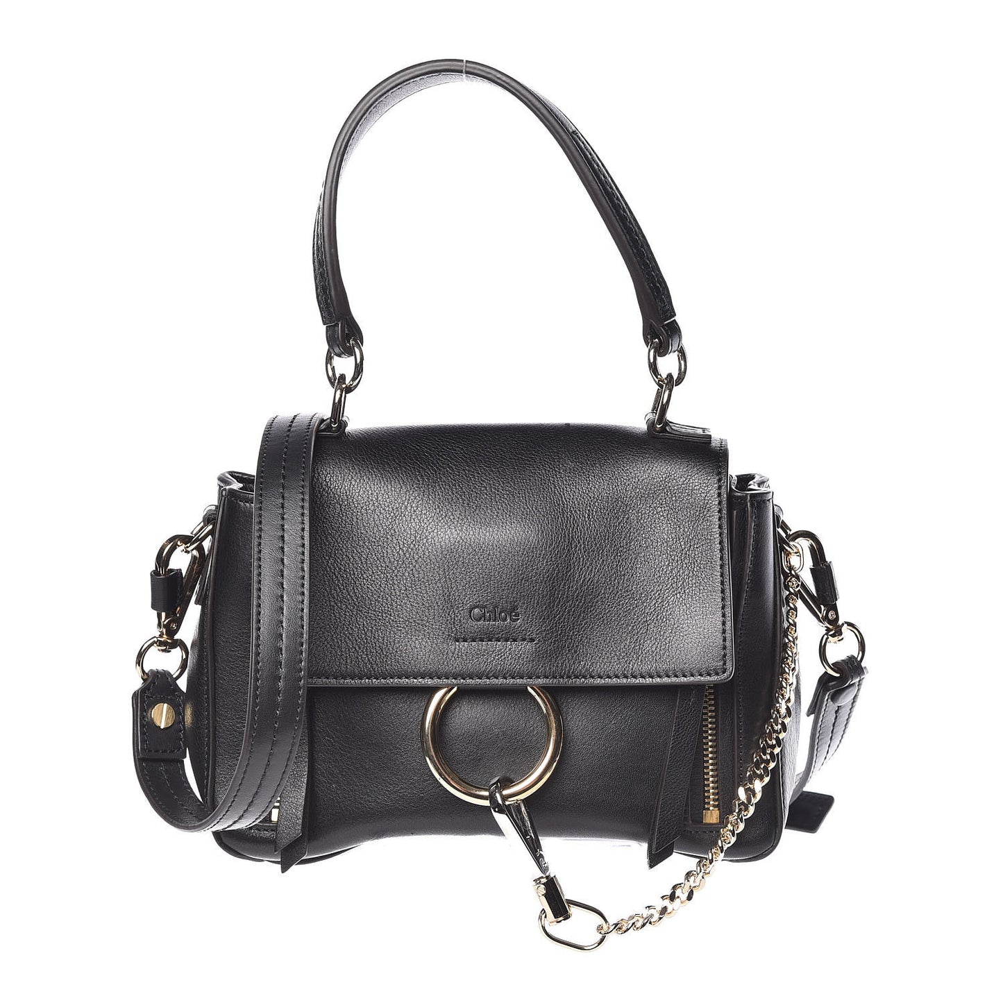 Calfskin Mini Faye Day Shoulder Bag Black