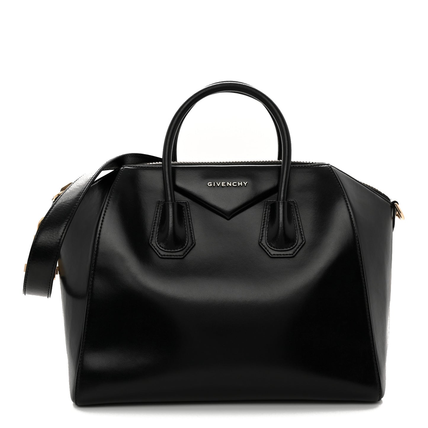 Shiny Lord Calfskin Medium Antigona Black