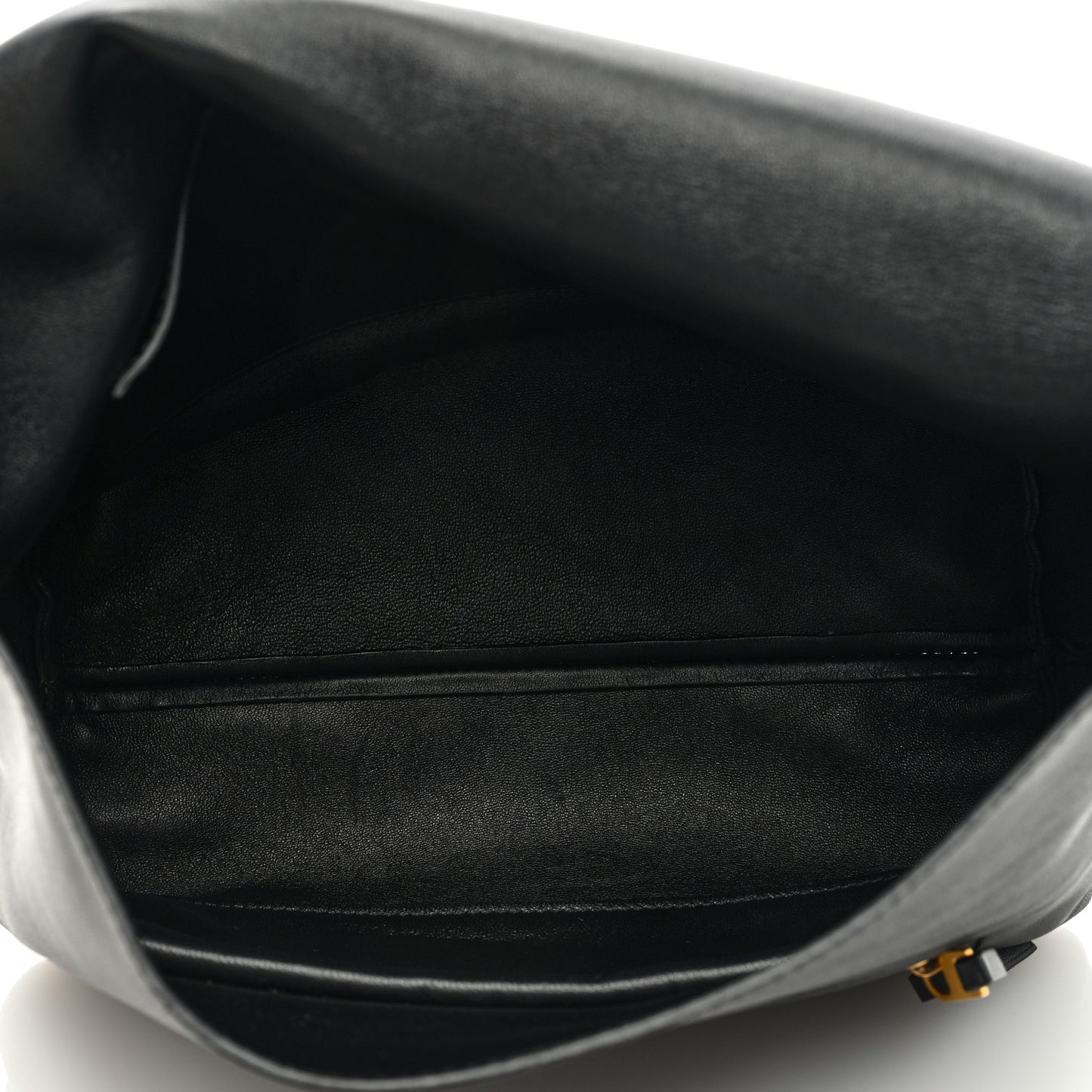 Smooth Calfskin Flap Clasp Bag Black