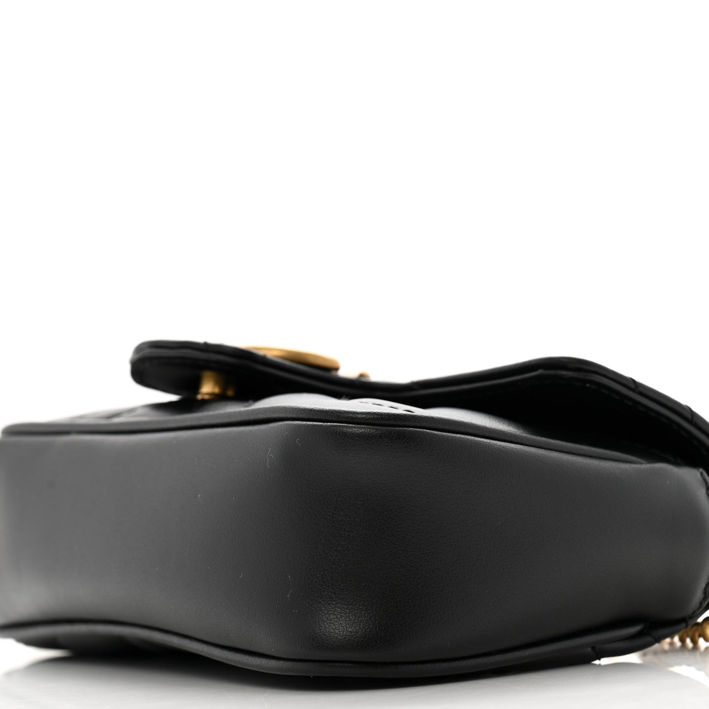 Calfskin Matelasse Super Mini GG Marmont Shoulder Bag Black