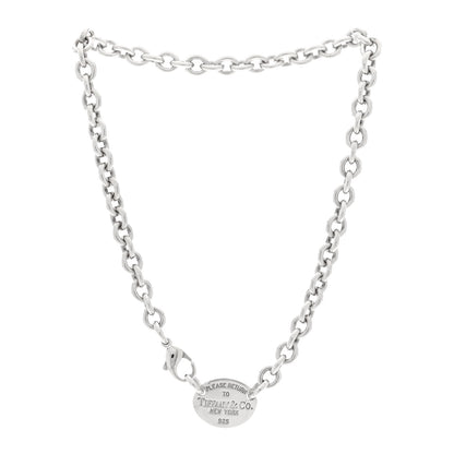Tiffany Sterling Silver Return to Tiffany Oval Tag Choker Necklace 3 of 5