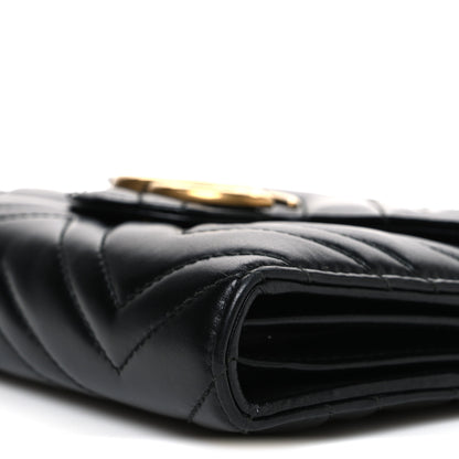 Gucci Calfskin Matelasse GG Marmont Chain Wallet Black 10 of 12
