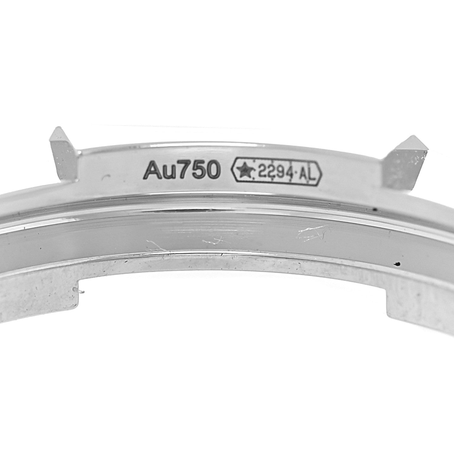 Gucci 18K White Gold 4mm Link To Love Studded Ring 57 8 4 of 7