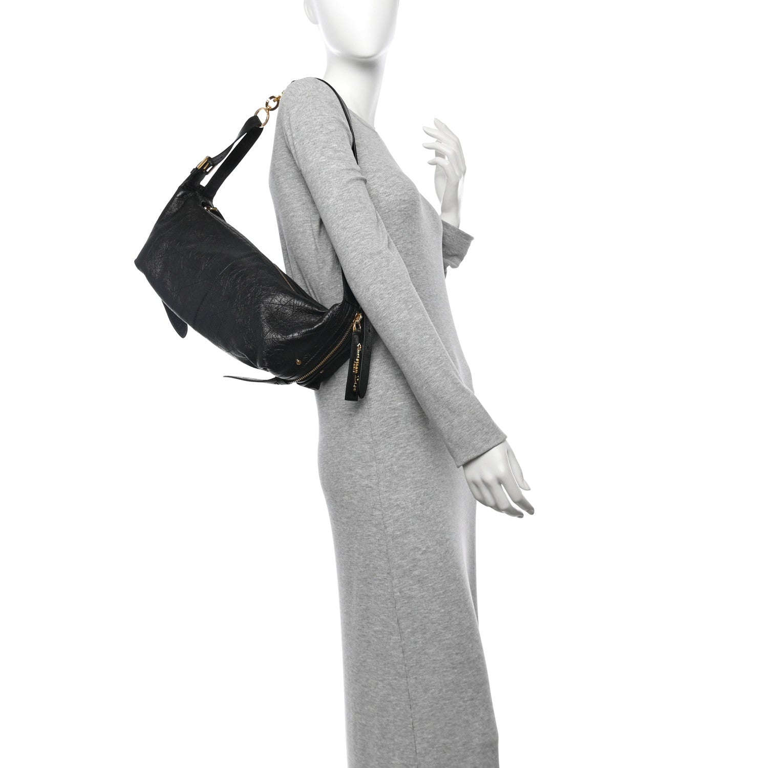 Christian Dior Crinkled Calfskin Macrocannage Medium D-Journey Bag Black 2 of 11