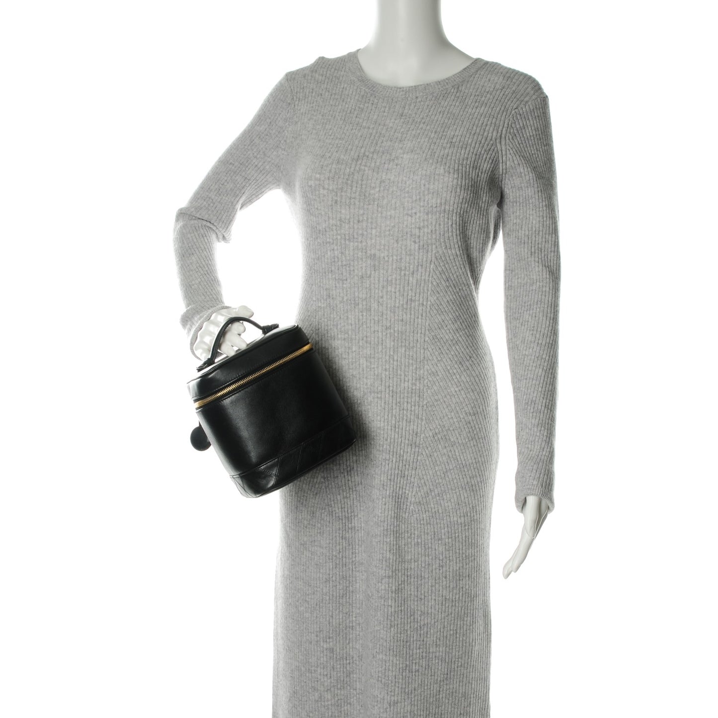 Lambskin Vanity Cosmetic Case Black
