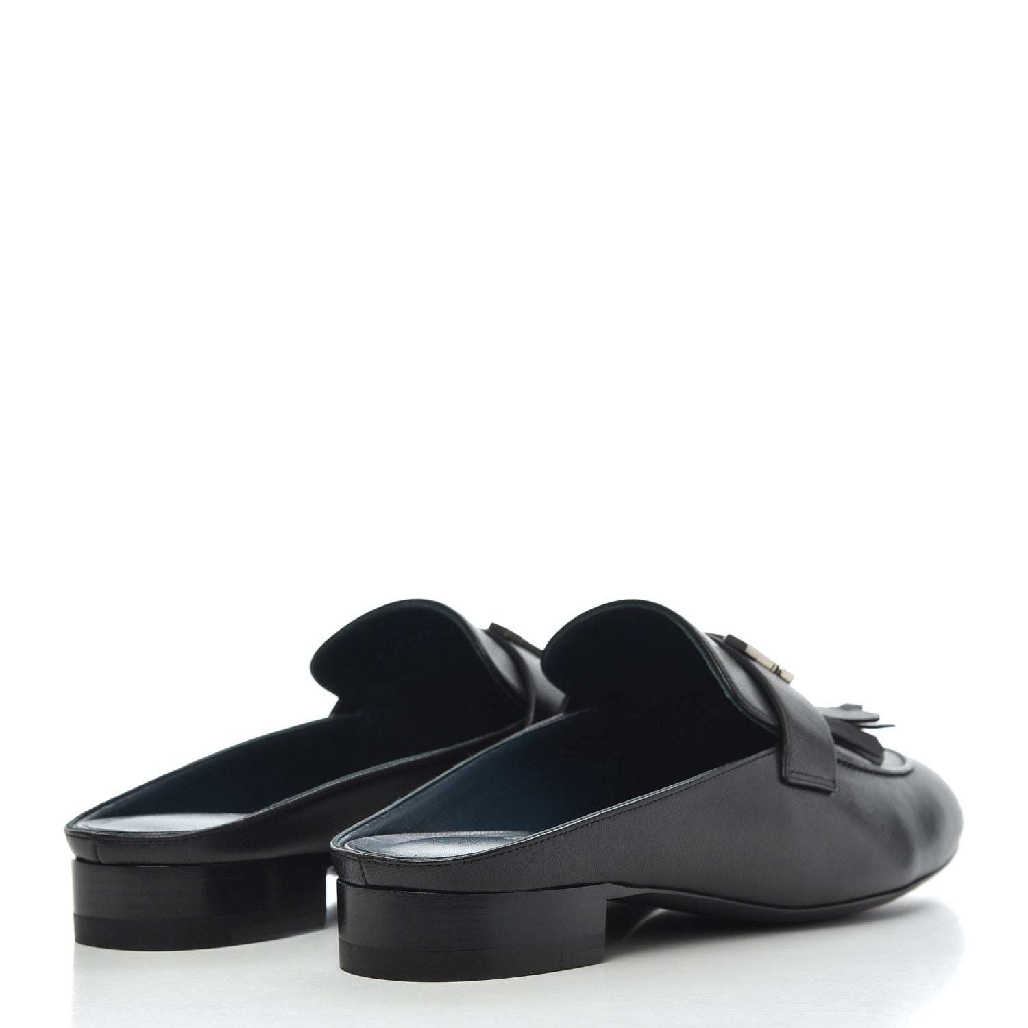 Hermes Goatskin Rivoli Mules 37.5 Black 4 of 9