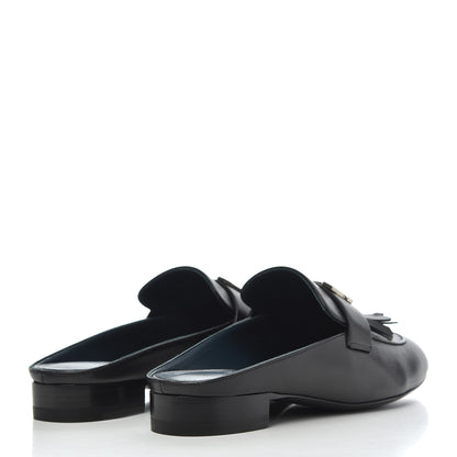 Hermes Goatskin Rivoli Mules 37.5 Black 4 of 9