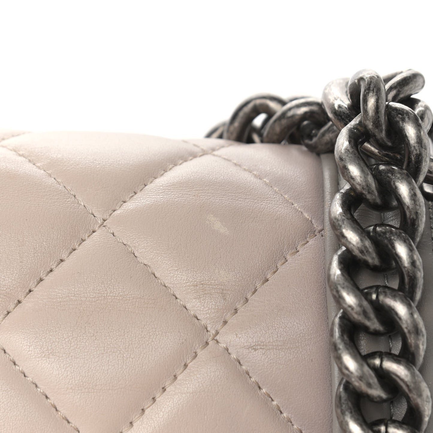 Calfskin Ombre Quilted Large Boy Flap Grey Beige