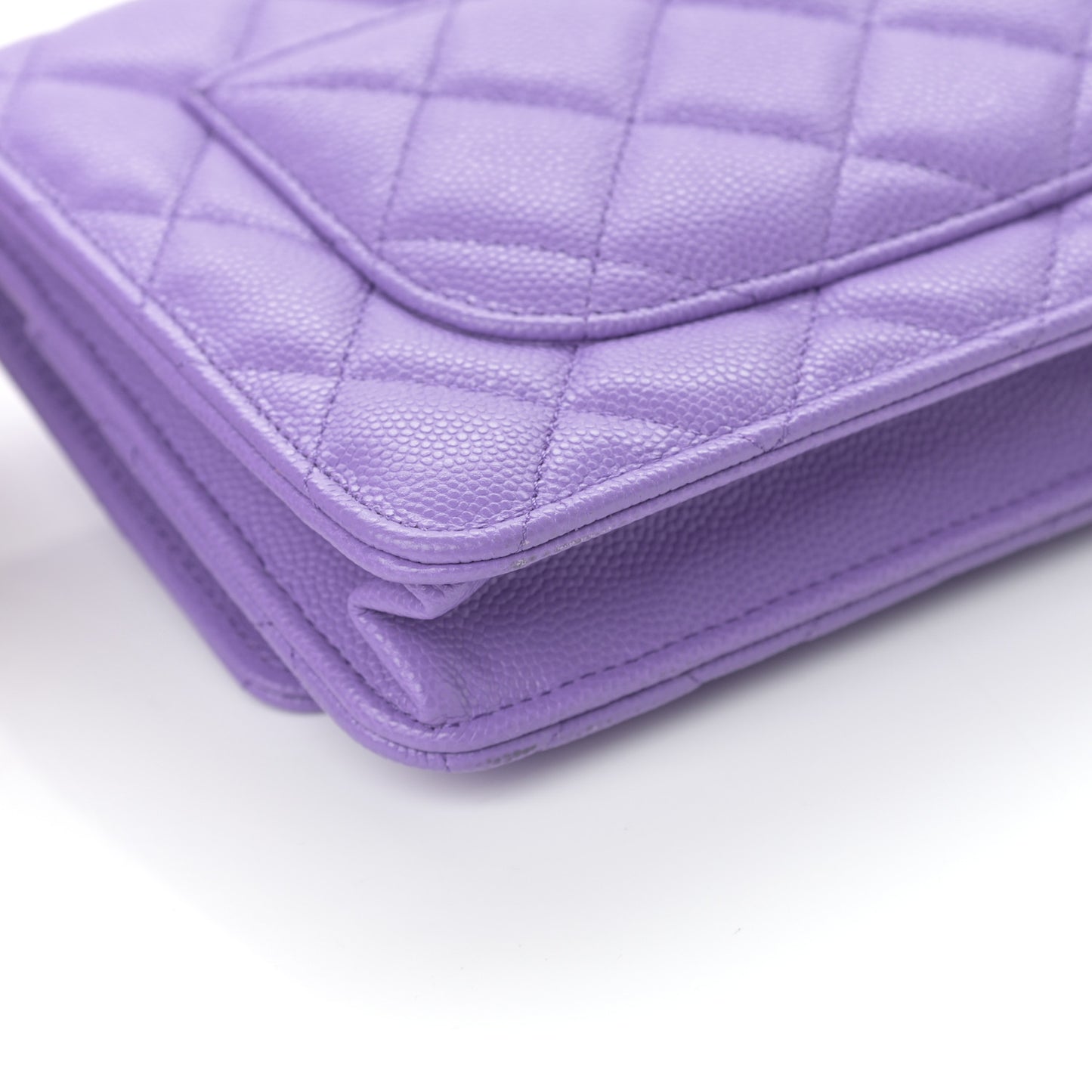 Caviar Quilted Wallet On Chain WOC Purple