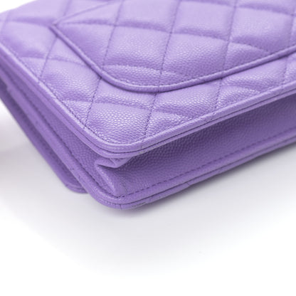 Chanel Caviar Quilted Wallet On Chain WOC Purple 13 of 14