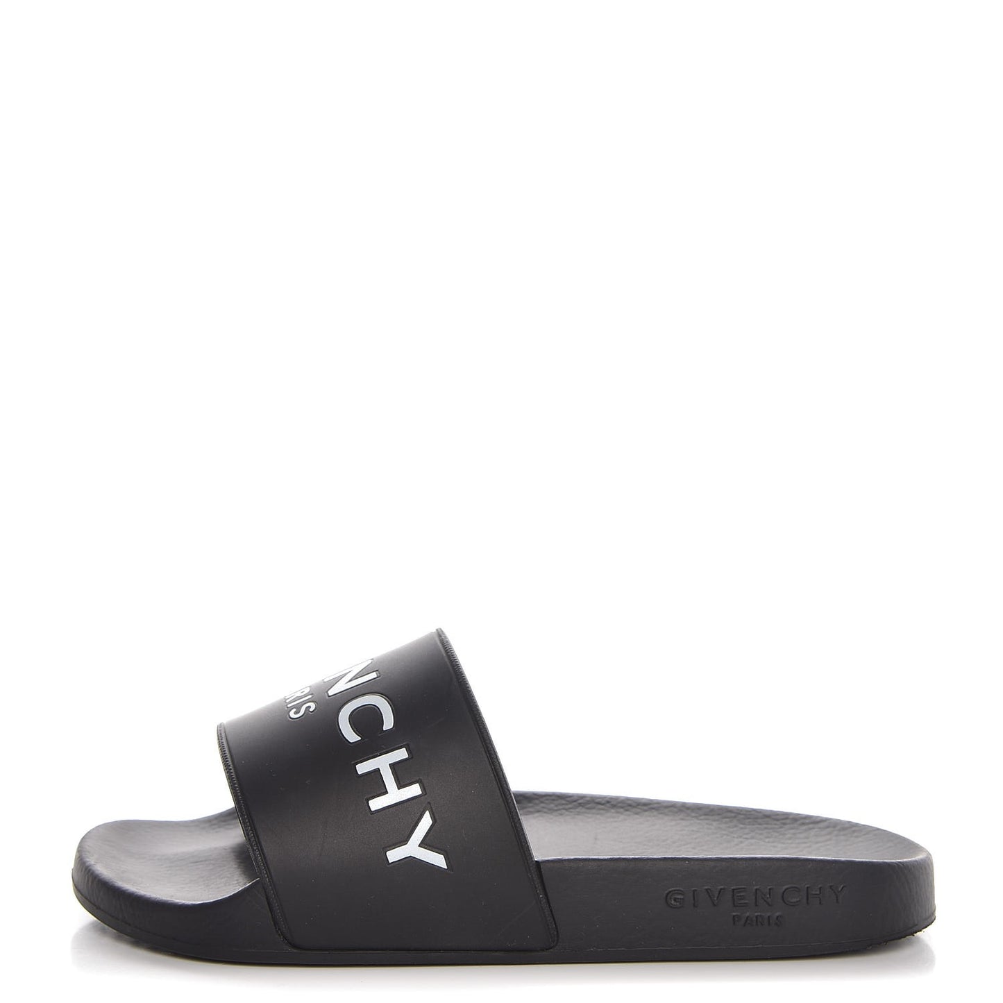 Rubber Logo Pool Slide Sandals 35 Black